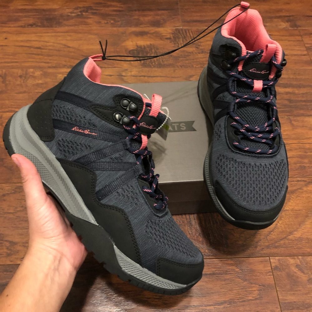 EDDIE BAUER gray pink hiking ankle boots booties shoes sneakers womens new